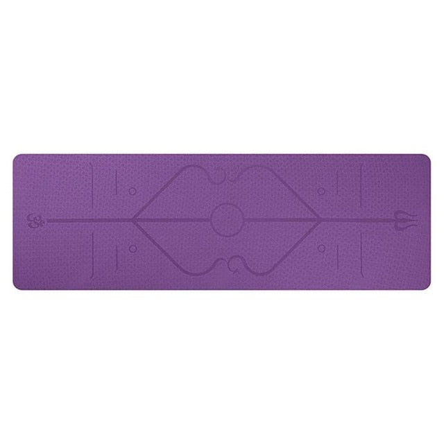 1830*610*6mm TPE Yoga Mat with Position Line Non Slip Carpet Mat